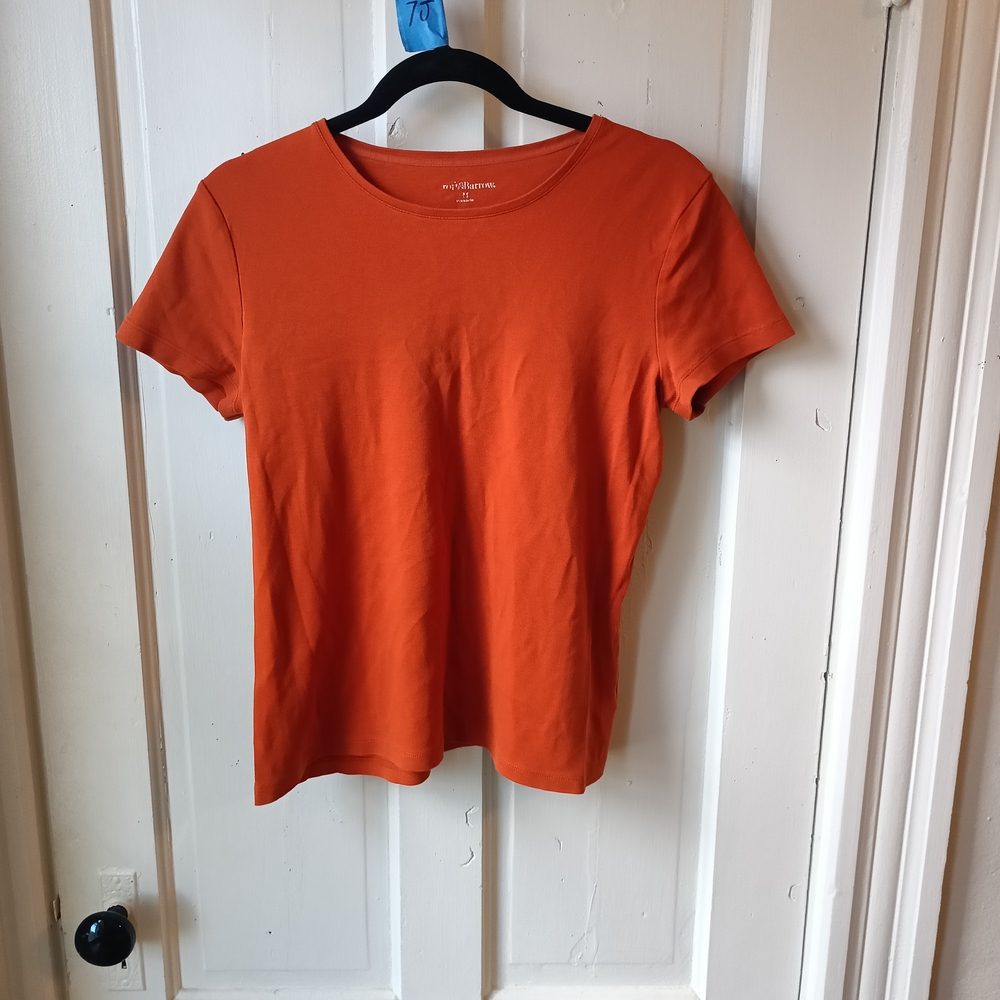 Croft & Barrow Women's Bold Orange Short Sleeve Tee